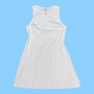 Athleta Ace Tennis Dress M White Polyester Spandex Racerback Made In Vietnam